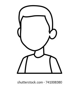 Boy faceless cartoon