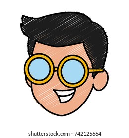 Boy faceless cartoon