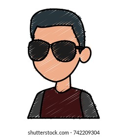 Boy faceless cartoon