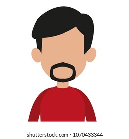 Boy faceless profile cartoon