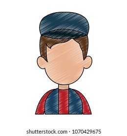Boy faceless profile cartoon scribble