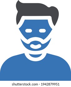 Junge Facettenmaske, Vektorsymbol