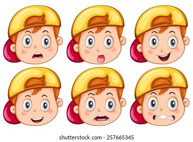 Boy with facial expressions