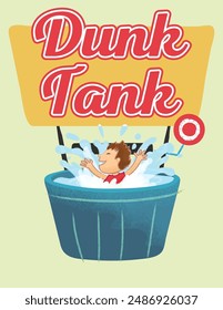 Boy falling into a dunk tank