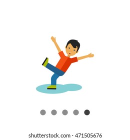 Boy Falling Vector Icon