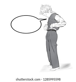 Boy fastens a button. Illustration of Boy Dressing