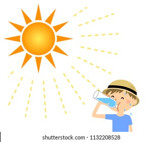 Boy feeding hydration