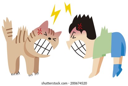 Boy to fight with cat