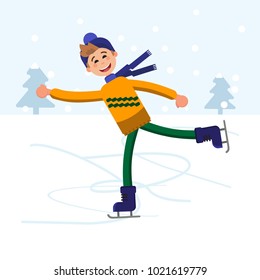 Boy figure skating