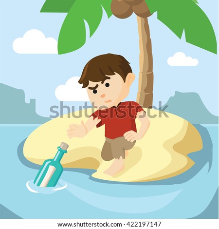 boy find a message in a bottle