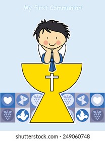Boy First Communion card 