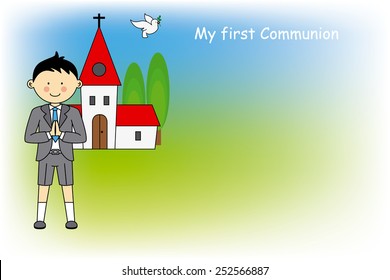 Boy First Communion card 