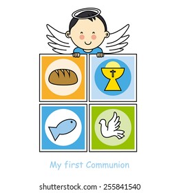 Boy First Communion card 