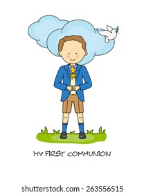 Boy First Communion card 