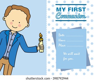 Boy first Communion card