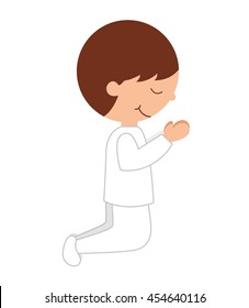 boy first communion icon graphic isolated vector