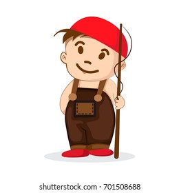 Boy is fishing