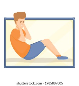 Boy fitness blog icon. Cartoon of Boy fitness blog vector icon for web design isolated on white background