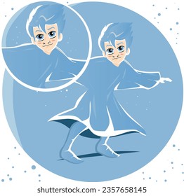 Boy, flake, blue, white, character
