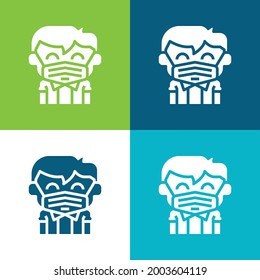 Boy Flat four color minimal icon set