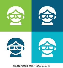 Juego de iconos mínimo de cuatro colores