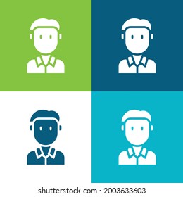 Boy Flat four color minimal icon set