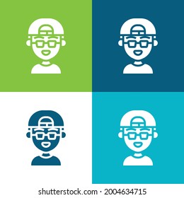 Juego de iconos mínimo de cuatro colores