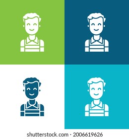 Boy Flat four color minimal icon set