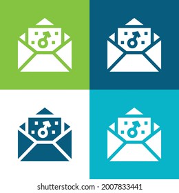 Boy Flat four color minimal icon set