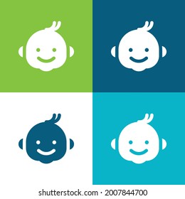 Boy Flat four color minimal icon set