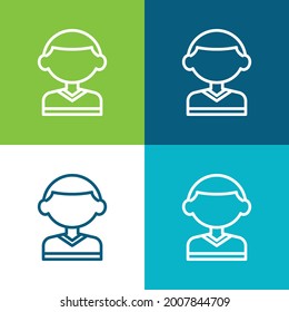 Boy Flat four color minimal icon set