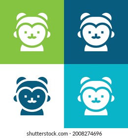 Boy Flat four color minimal icon set