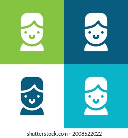 Boy Flat four color minimal icon set