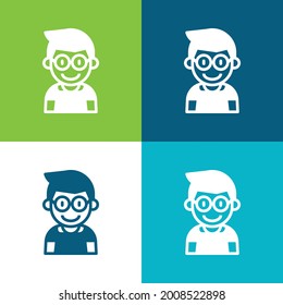 Boy Flat four color minimal icon set