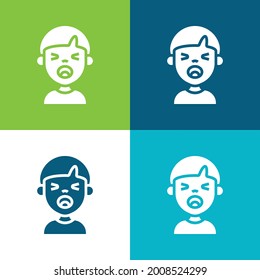 Boy Flat four color minimal icon set