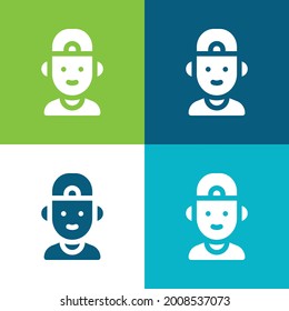 Boy Flat four color minimal icon set