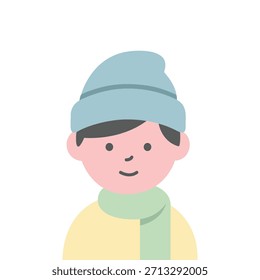 boy flat illustration winter clothing