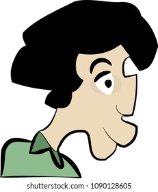 Boy with a flat nose vector illustration