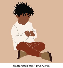 Boy flat vector illustration. Children activities.