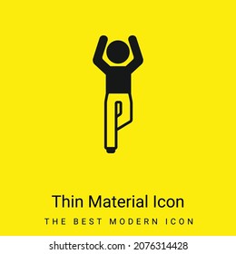 Boy Flexining Leg And With Arms Up minimal bright yellow material icon
