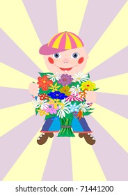 Boy with flowers