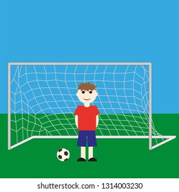 Boy Football Goal Stock Vector (Royalty Free) 1314003230 | Shutterstock