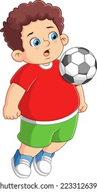 A boy football player in action of illustration