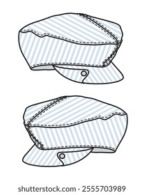 Boy forage cap vector template technical drawing.