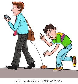 A  boy found a wallet on the street