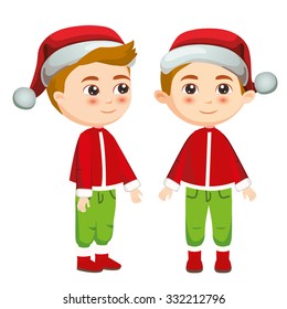 Boy front and side in winter clothes