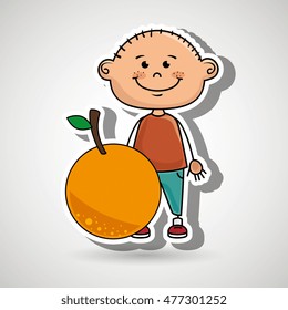 boy fruit cartoon food