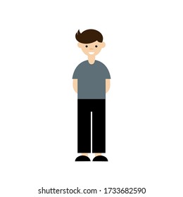 Un niño de largo. Ilustración vectorial sobre fondo blanco. Eps10