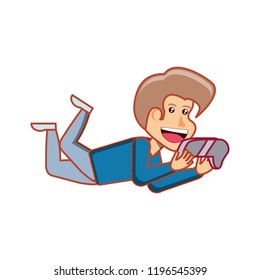 boy with game control character