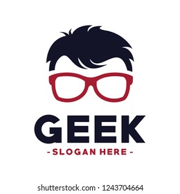 Boy Geek Logo Design Vector